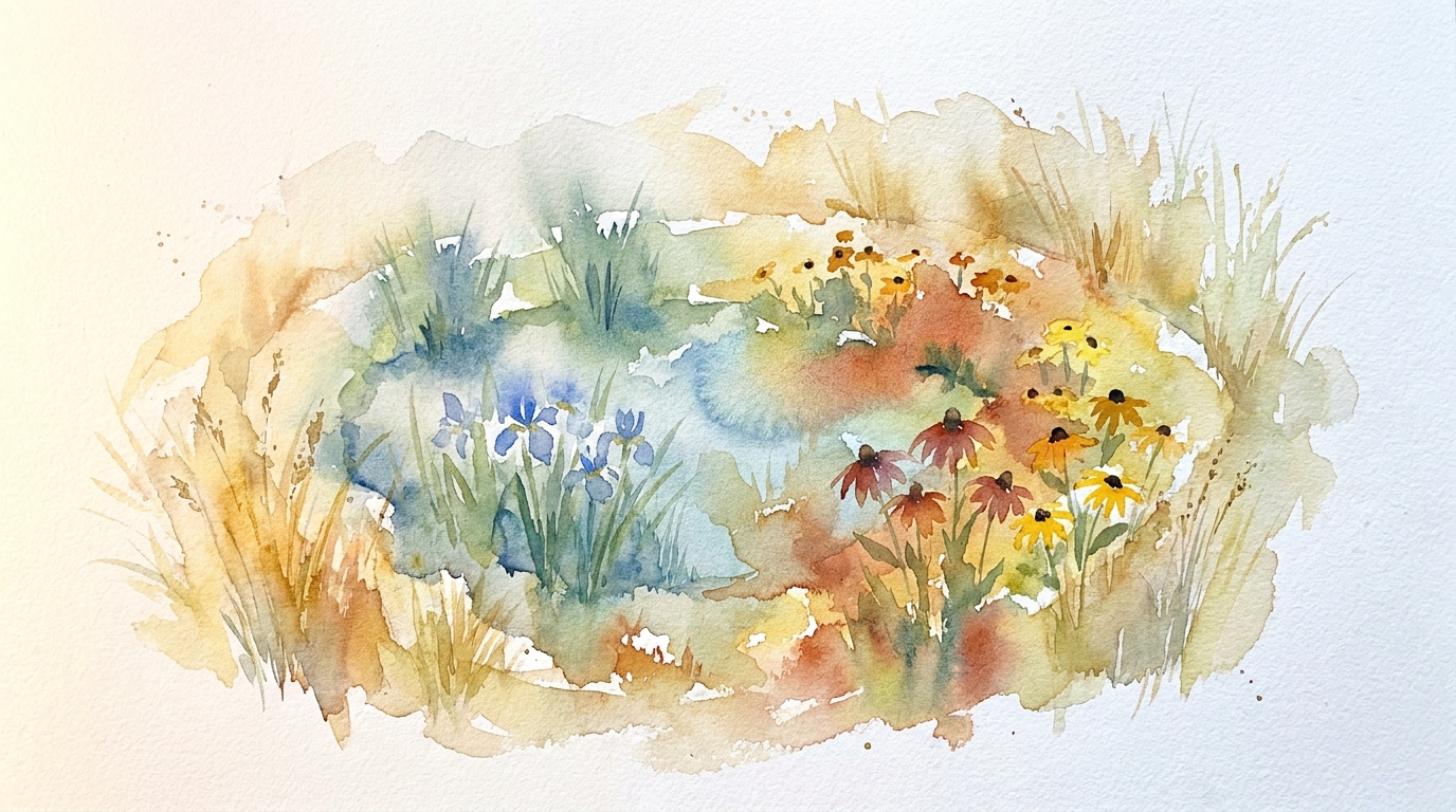 Three zones, one basin: watercolor study
