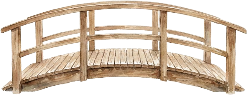Wooden Footbridge, watercolor