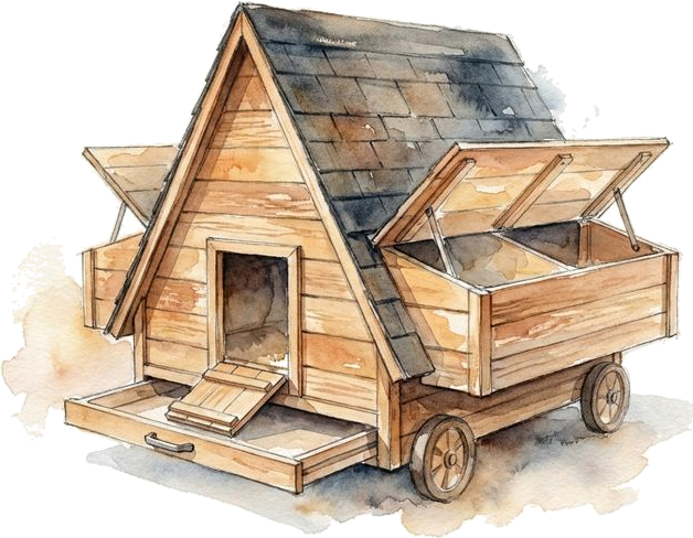 Watercolor of the Aivituvin A-Frame by Aivituvin, painted for the studio