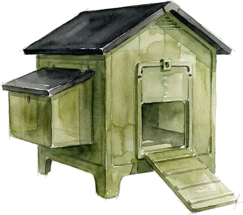 Watercolor of the Nestera Large Lodge by Nestera, painted for the studio