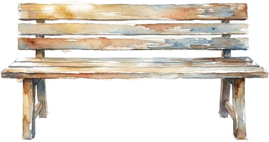Garden Bench, watercolor