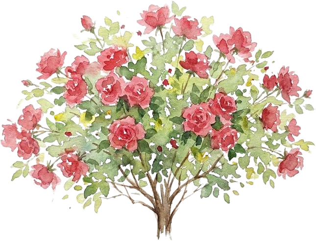 Knock Out Rose, watercolor